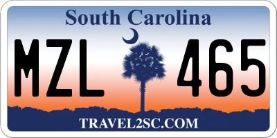 SC license plate MZL465