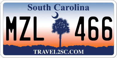 SC license plate MZL466