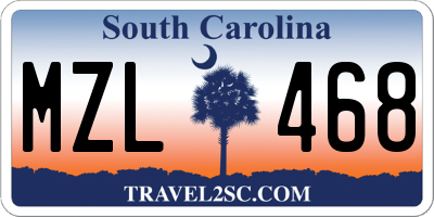 SC license plate MZL468