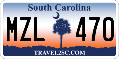 SC license plate MZL470