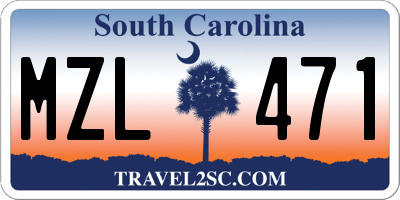 SC license plate MZL471