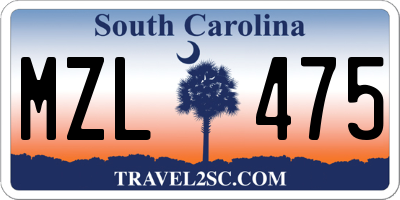 SC license plate MZL475