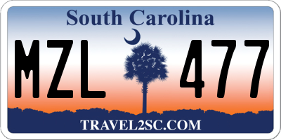 SC license plate MZL477