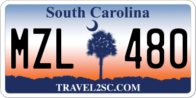 SC license plate MZL480
