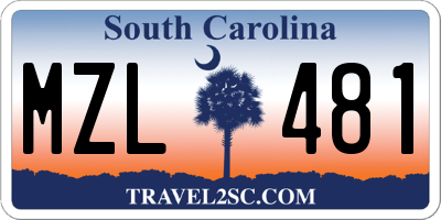 SC license plate MZL481