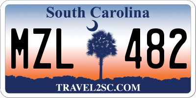 SC license plate MZL482