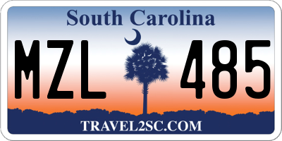 SC license plate MZL485