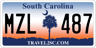 SC license plate MZL487