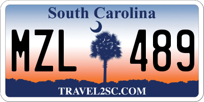 SC license plate MZL489