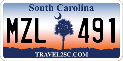 SC license plate MZL491