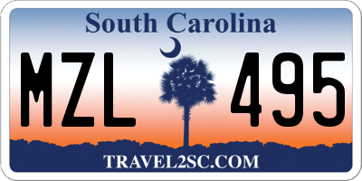SC license plate MZL495
