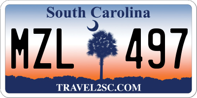 SC license plate MZL497