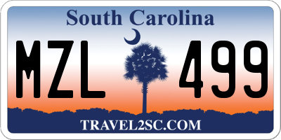 SC license plate MZL499