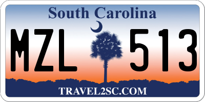 SC license plate MZL513