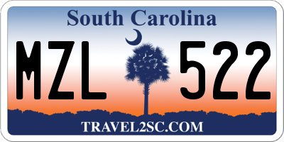 SC license plate MZL522