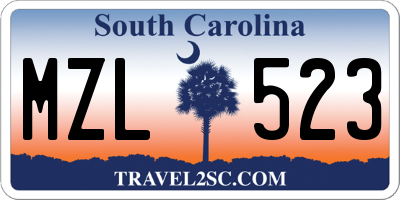 SC license plate MZL523