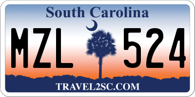 SC license plate MZL524