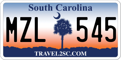 SC license plate MZL545
