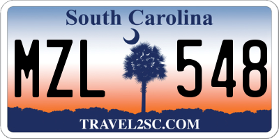 SC license plate MZL548