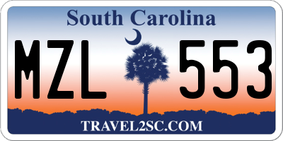 SC license plate MZL553