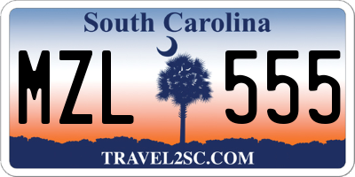 SC license plate MZL555