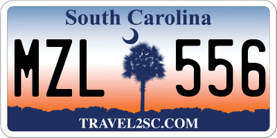 SC license plate MZL556
