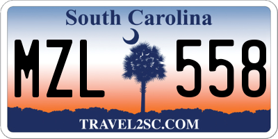 SC license plate MZL558