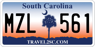 SC license plate MZL561