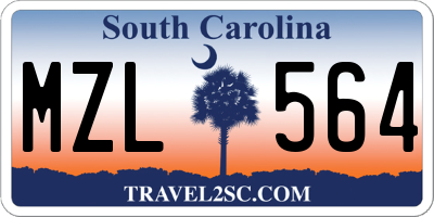 SC license plate MZL564