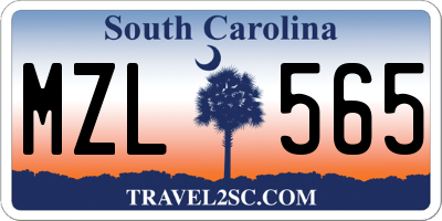 SC license plate MZL565