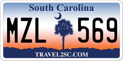 SC license plate MZL569