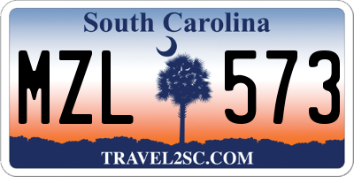 SC license plate MZL573
