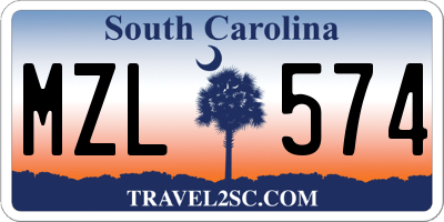 SC license plate MZL574