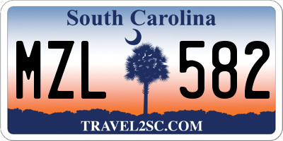SC license plate MZL582