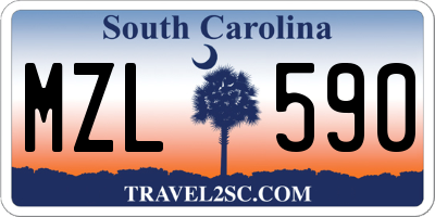 SC license plate MZL590