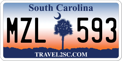 SC license plate MZL593