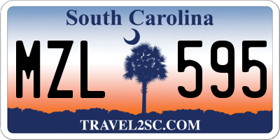 SC license plate MZL595