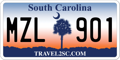 SC license plate MZL901