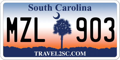 SC license plate MZL903