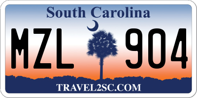 SC license plate MZL904