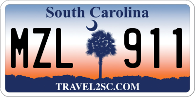 SC license plate MZL911