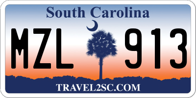 SC license plate MZL913