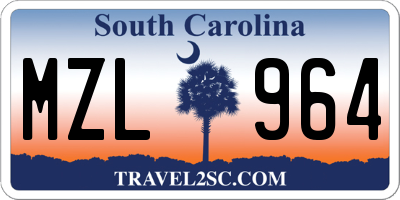 SC license plate MZL964