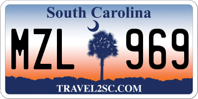 SC license plate MZL969