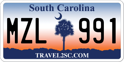 SC license plate MZL991
