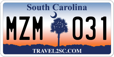 SC license plate MZM031