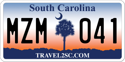 SC license plate MZM041