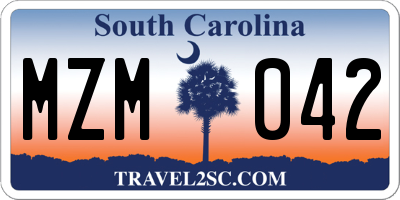 SC license plate MZM042
