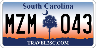 SC license plate MZM043