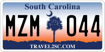 SC license plate MZM044